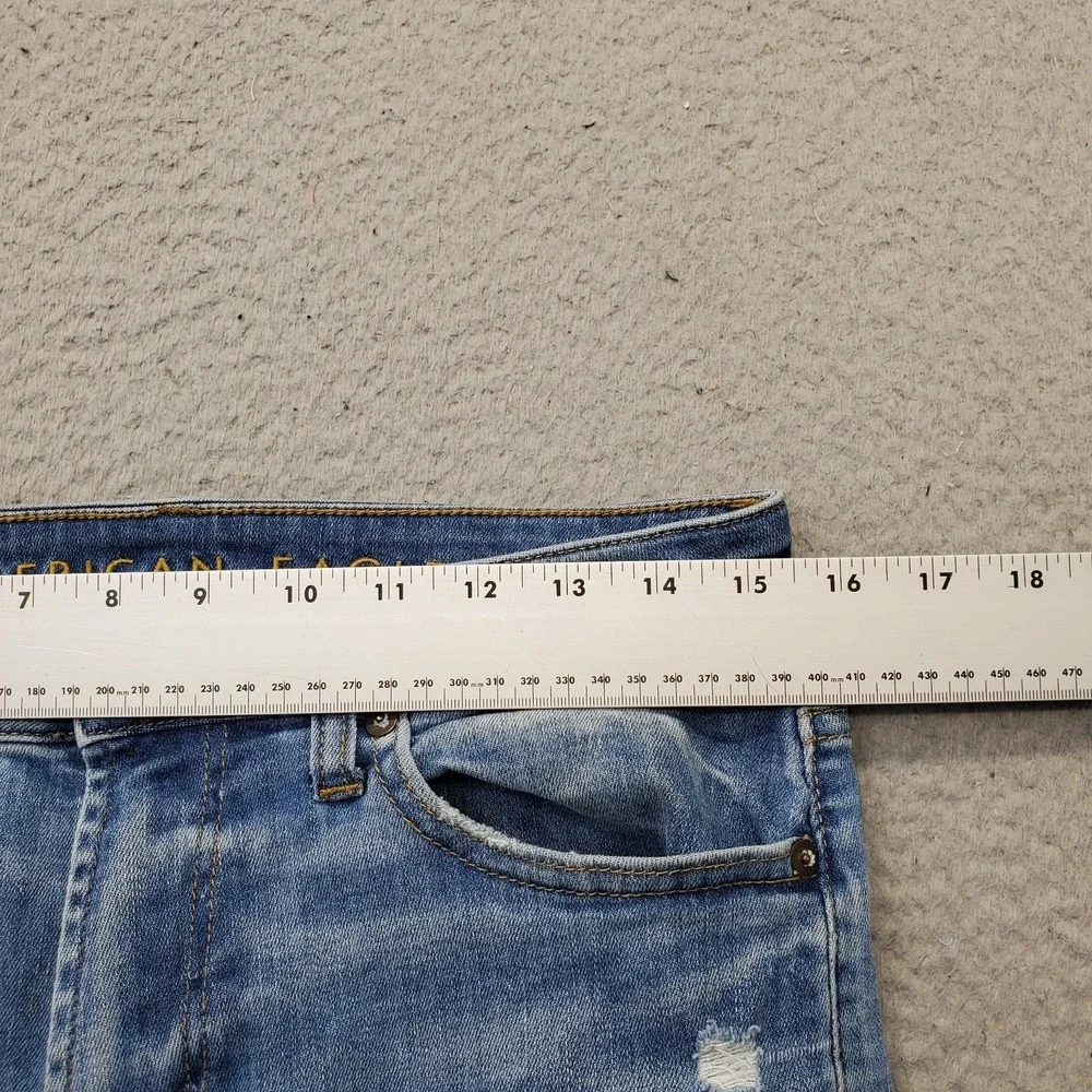 American Eagle Straight Jeans Mens 29x30 Blue Denim Next Level Flex Distressed